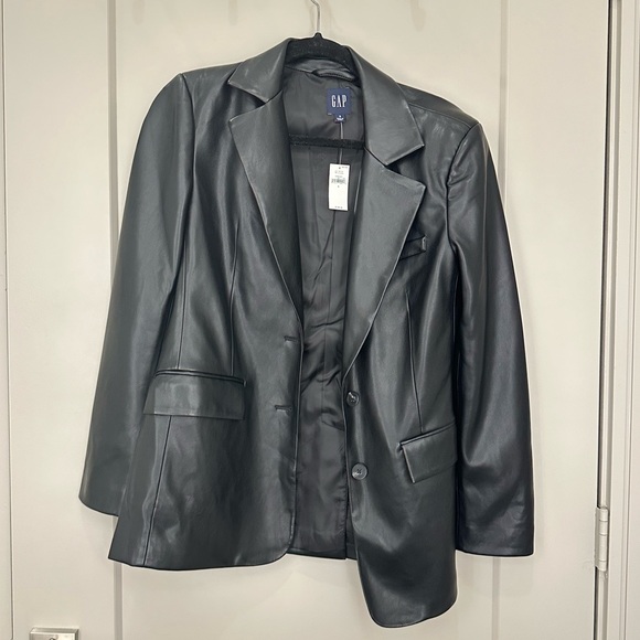 GAP Jackets & Blazers - Gap Black Leather Blazer S NWT